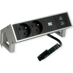 Bachmann DESK2 2xUTE 1xUSB A/C 22W 0.2m GST18 INOX