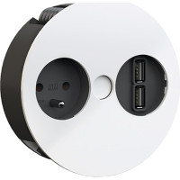 Bachmann TWIST 1xUTE 1xUSB charger power 2.0m AEH,RAL9010 30GE