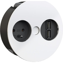 Bachmann TWIST 1xUTE 1xUSB charger power 2.0m AEH,RAL9010 30GE