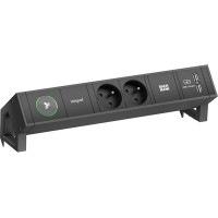 Bachmann DESK2 1xiotspot 2xUTE 1xUSB Charger 0.2m GST18, RAL9005