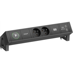 Bachmann DESK2 1xiotspot 2xUTE 1xUSB Charger 0.2m GST18, RAL9005