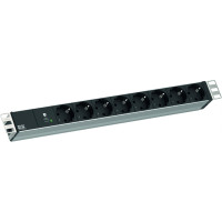 Bachmann 19" 1U 8xCEE7/3 RAL7035 1xSPD-Plus 2.0m CEE7/7