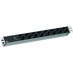 Bachmann 19" 1U 8xCEE7/3 RAL7035 1xSPD-Plus 2.0m CEE7/7