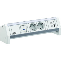 Bachmann DESK 2xCEE7/3 1xSwitch 1xUSB A/C 22W GST18 RAL9010