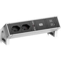Bachmann DESK2 2xCH 1xUSB A/C 22W, 0.2m GST18 INOX Switzerland
