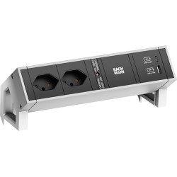 Bachmann DESK2 2xCH 1xUSB A/C 22W, 0.2m GST18 INOX Switzerland