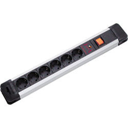 Bachmann CONNECTUS socket strip, 6x earthing contact, full appliance protection, switch, 2 m