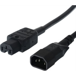 Bachmann mains cable IEC plug to warm appliance coupling, IEC320 C14/C15, 3 m