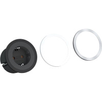 Bachmann PIX 1x earthing contact, with earthing contact and decorative rings in white, black and stainless steel look, 2 m