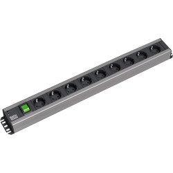 Bachmann craftsman's socket strip 9x earthing contact, switch, 2 m