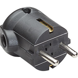 Bachmann safety plug, black unbreakable, mountable, IP 20, angle bracket