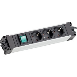 Bachmann STEP ALU 3xCEE7/3, 1x Schalter für Steckdosen und Ausgang