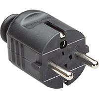 Bachmann earthing contact plug, black unbreakable mountable
