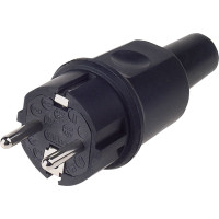 Bachmann solid rubber plug, French system, IP44, black