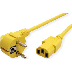 Roline Power Cable, straight IEC Connector, yellow, 1.8 m