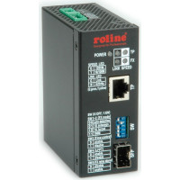 Roline Industrial Converter, 10/100/1000T - 100/1000 Fiber