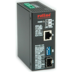 Roline Industrial Converter, 10/100/1000T - 100/1000 Fiber