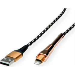 Roline GOLD Lightning to USB Cable for iPhone, iPod, iPad, with Smartphone suppo