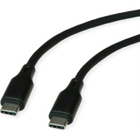 Roline USB 2.0 Cable, C–C, M/M, 60W, silicone, black, 1 m