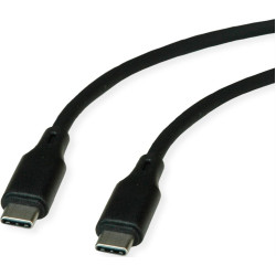 Roline USB 2.0 Cable, C–C, M/M, 60W, silicone, black, 1 m