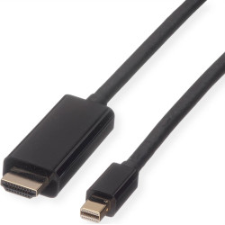 Roline Mini DisplayPort Cable, Mini DP-UHDTV, M/M, black, 1 m
