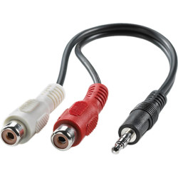 Value 3.5mm (M) - Cinch (2x M) Cable, black, 0.2 m