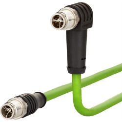 Metz Connect Verbindungsleitung M12 ST-M12 ST, 8-pol X-kodiert, gewinkelt-gerade, 1 m