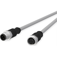 Metz Connect M12 Sensor-/Aktorleitung, A-kodiert, M12 Stecker gerade - M12 Buchse gerade, grau, 10 m