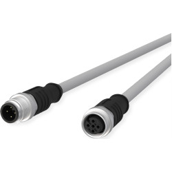 Metz Connect M12 Sensor-/Aktorleitung, A-kodiert, M12 Stecker gerade - M12 Buchse gerade, grau, 10 m
