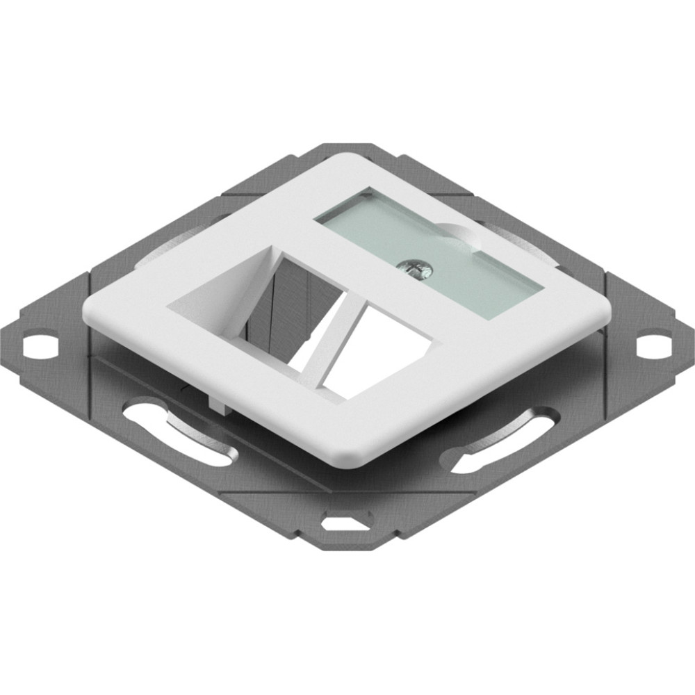 Easylan preLink / fixLink Data Outlet, 2 ports, central plate 9x31,8 mm RAL 9010