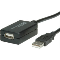 Value USB 2.0 Extension Cable, active with Repeater, black, 12 m