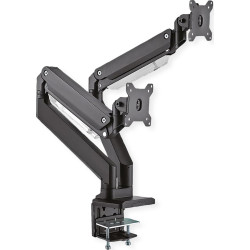 Roline Dual LCD Monitor Stand Pneumatic, Desk Clamp, Pivot, 5 Joints, , max. 15 kg, up to 35"