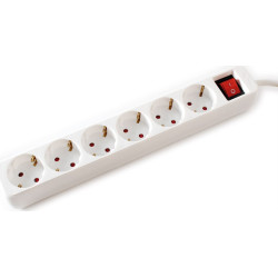 VALUE Power Strip, 6-way, with Switch, white, 10 m
