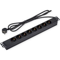 Value 19" PDU for Cabinets 8x 2300W, CEE 7/4 M German Type, 1.8 m