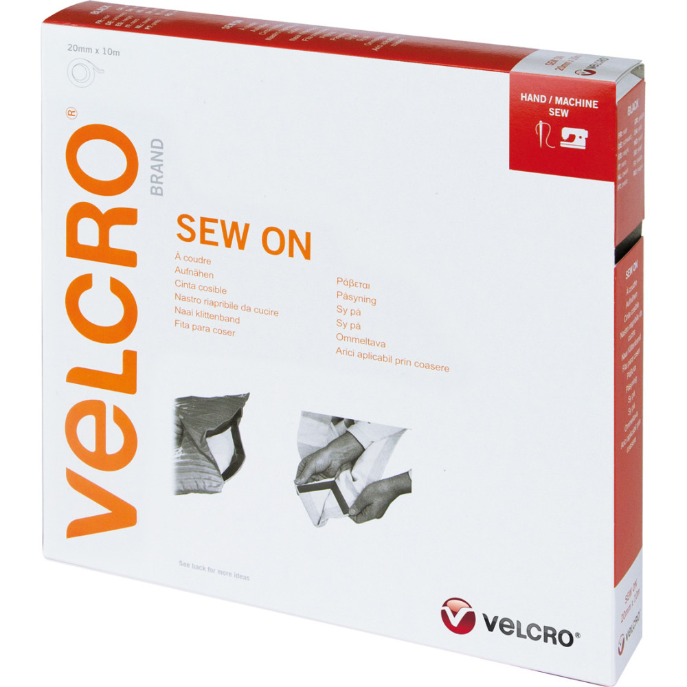 Velcro ® Klettband zum Aufnähen, Haken & Flausch 20mm x 10m Schwarz