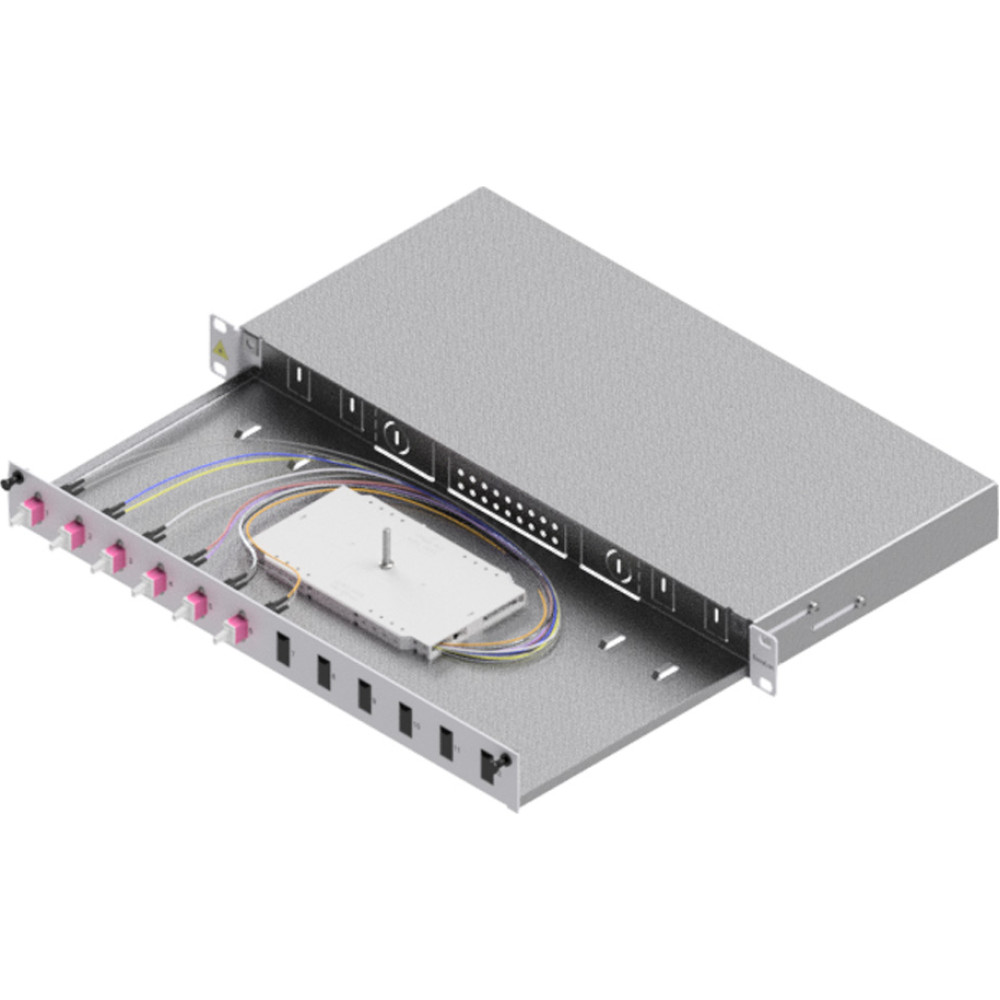 Easylan FO Splice Housing, Grade C 19" 1U, 12 Ports, 6x LC-Duplex, OM4