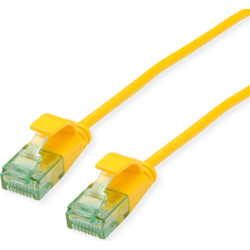 Roline Recycled Material ROLINE RM UTP Data Center Patch Cord Cat.6A (Class EA), Slim, yellow, 0.5 m