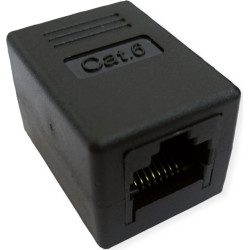 RJ45 moduļa uzmavas pagarin. kat.6, neekranēts, melns