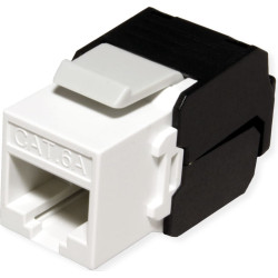 Roline Keystone Jack, Cat. 6a, RJ-45, unshielded, toolless, white