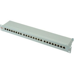 Roline Cat.6/Class E 19" Patch Panel, 24 Ports, STP light grey