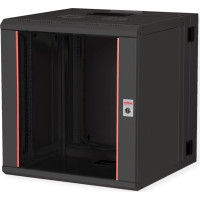 Roline 19-inch wall-mounted housing Pro 12 U, 600x600 WxD two-piece swivelling black