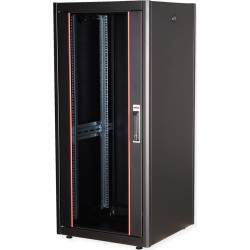 Roline 19-inch network cabinet Basic 26 U, 600x600 WxD glass door black