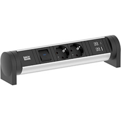Bachmann CYCLE Desk 2xCEE7/3 1xswitch 1xUSB A/C 22W 0.2m GST18