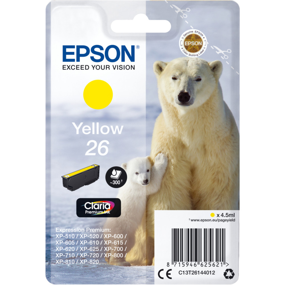 Epson Singlepack Yellow 26 Claria Premium Ink