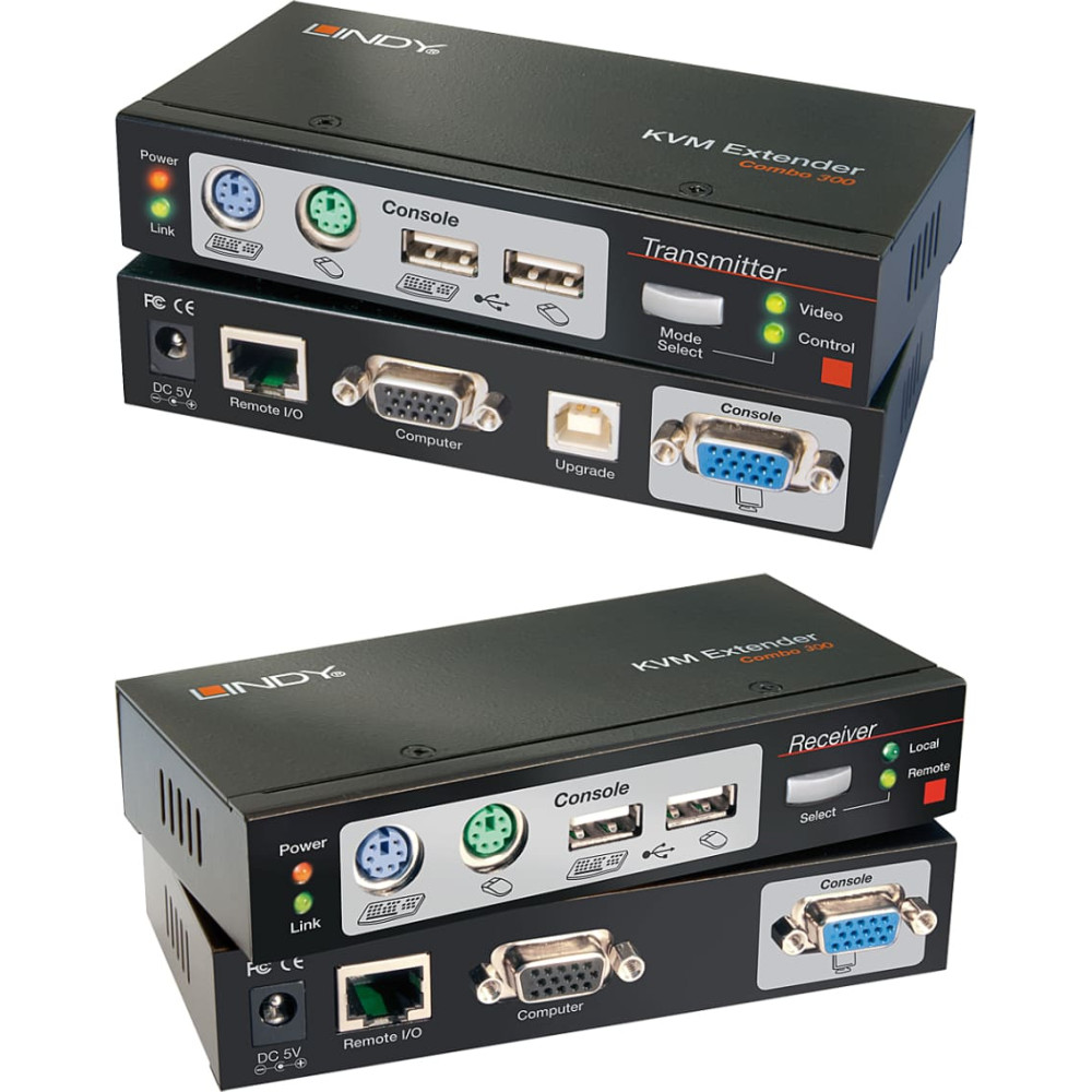 Lindy 300m Cat.6 VGA, USB & PS/2 KVM Extender Combo