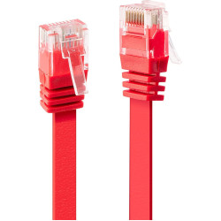 Lindy 3m Cat.6 U/UTP Flat Network Cable, Red
