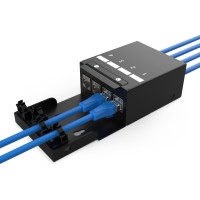 Digitus Consolidation point box, 4-port Keystone modules with intelligent cable manager