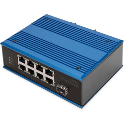 Digitus 8 port Fast Ethernet network switch, industrial, unmanaged, 1 SFP uplink