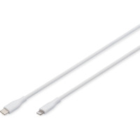 Digitus Lightning silicone connection cable, USB-C - Lightning, 0.5m, white