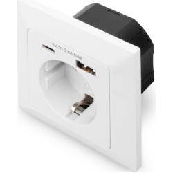 Digitus Safety Plug for Flush Mounting with 1 x USB Type-C?, 1 x USB A